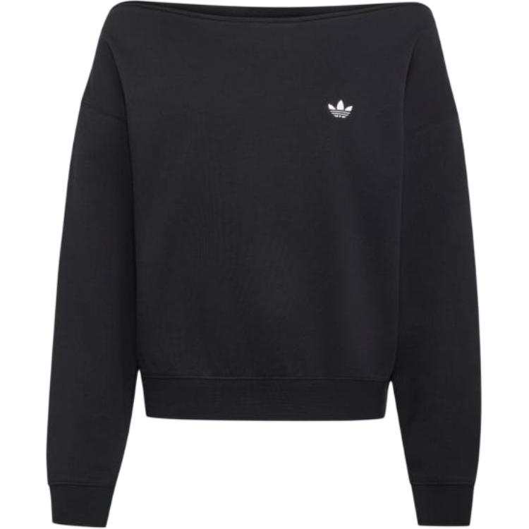 Adidas Adidas Sweatshirts Women's Black Boat Neck Moderate Straight Fit