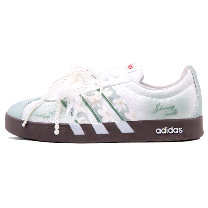 Adidas Adidas VL COURT 2.0 Skateboard Shoes Unisex Low Top Green White
