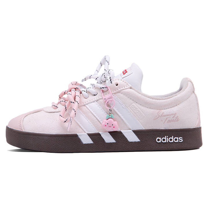 Adidas Adidas VL COURT 2.0 Skateboard Shoes Unisex Low Top Pink White