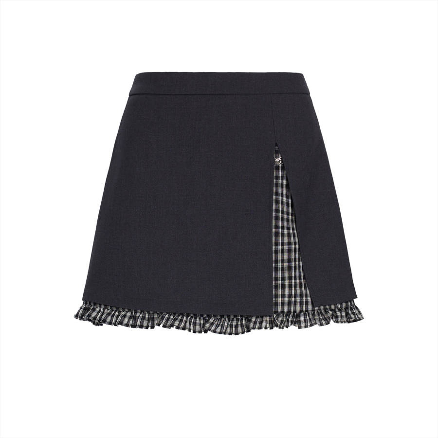 PINKO Casual Short Skirts Women's Gray Thin Short Skirt A Line Skirt