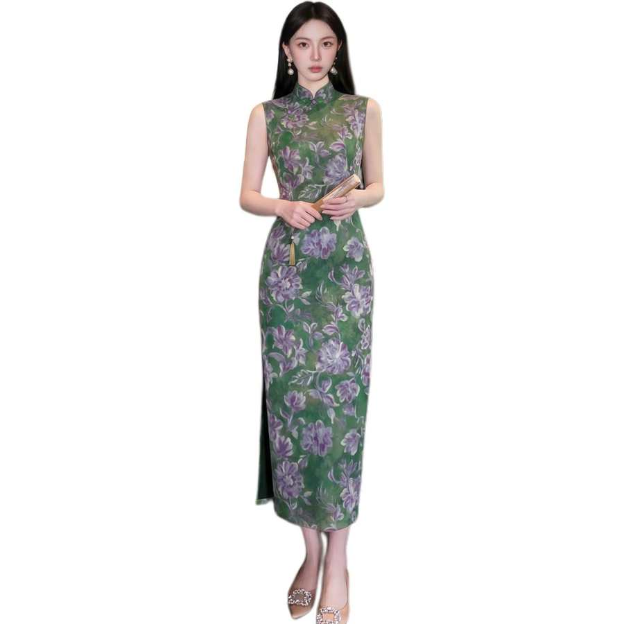 JBBCN Sleeveless Dresses Women's Image Color Cheongsam Collar Thin Midi Skirt Bodycon Skirt