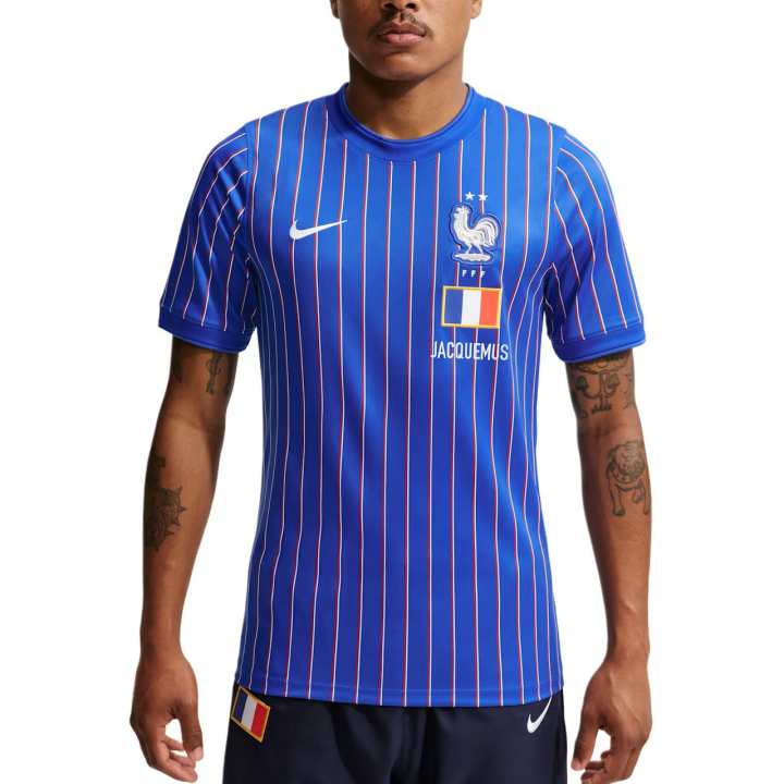 Nike Nike X Jacquemus Academy Soccer Jerseys Men's Game Royal Blue/University Red/White Crew Neck Moderate