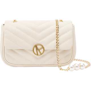 VANESSA HOGAN Cow Leather Crossbody Bags Regular Women's Ecru/Black