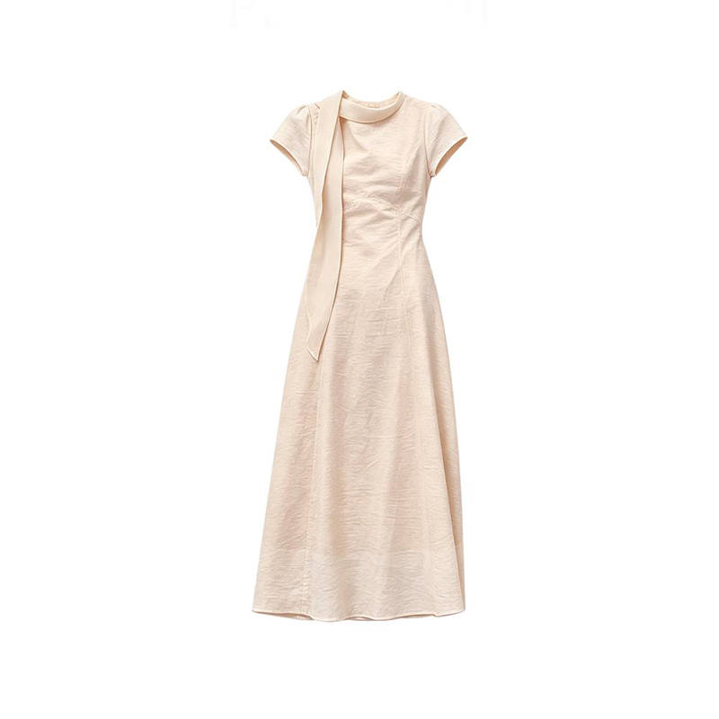 MARIE·COCO Short Sleeved Dresses Women's Dress Moderate Long Skirt A Line Skirt