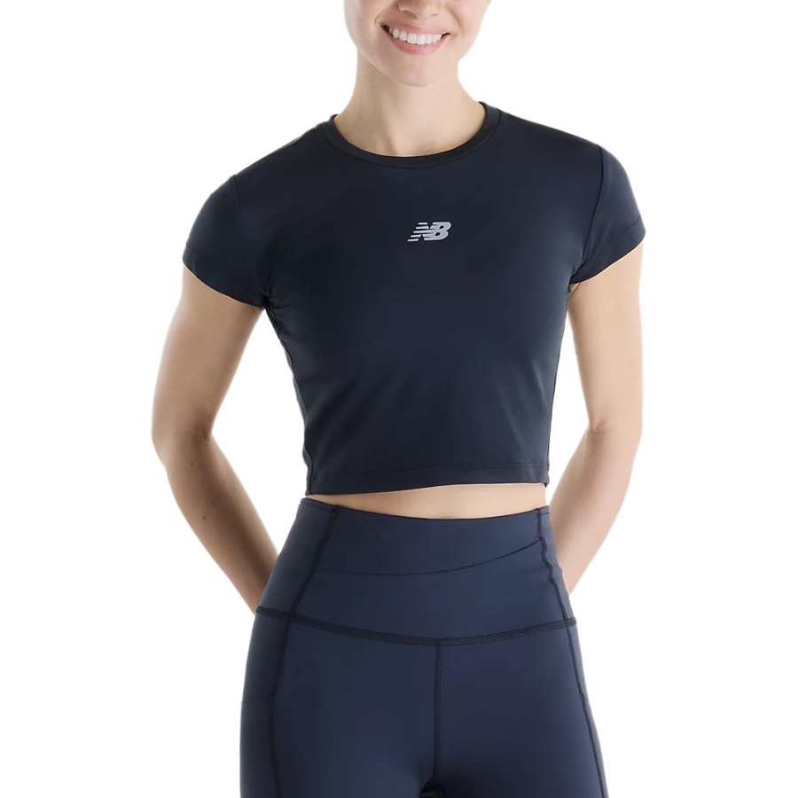 New Balance New Balance NB Harmony Quick Dry T Shirts Women's Black Crew Neck Moderate