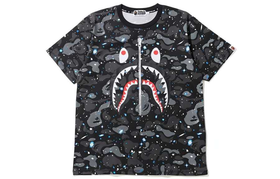 A BATHING APE Bape Space Camo Shark Tee