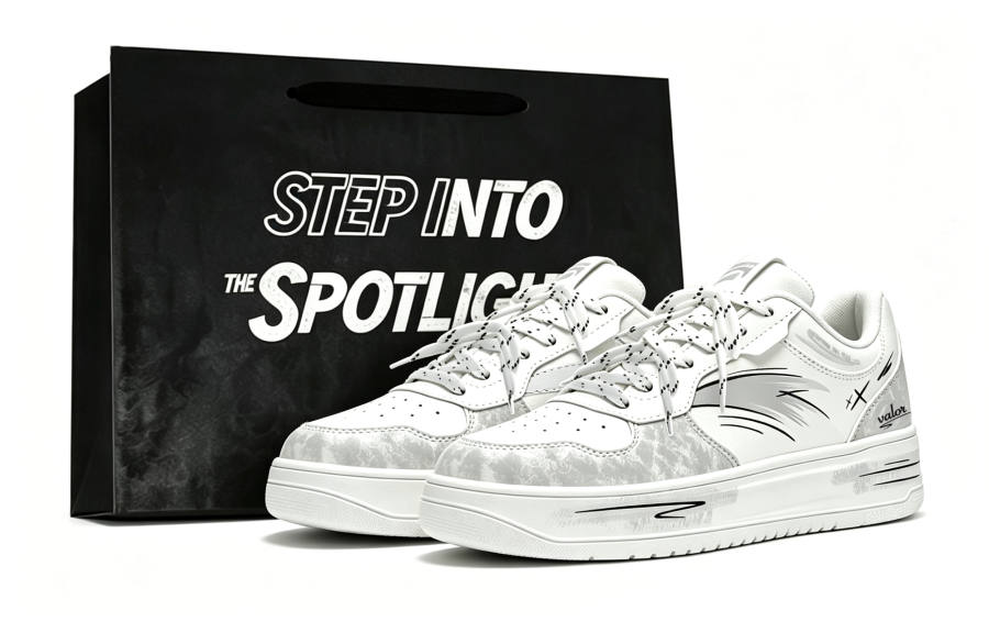ANTA Skateboard Shoes Unisex Low Top Gray Shopping Bag