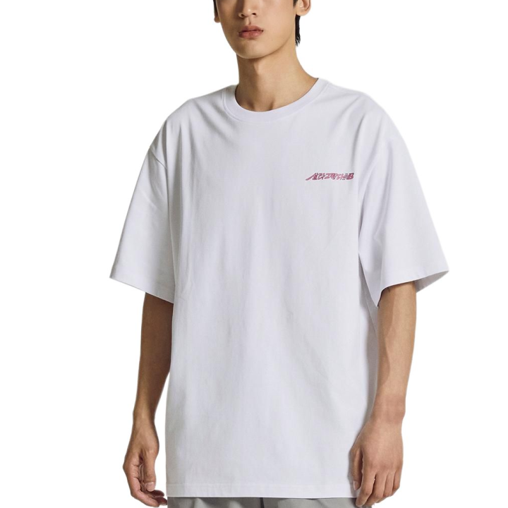 New Balance New Balance SEMI Over FIT T Shirts Unisex White Crew Neck Moderate