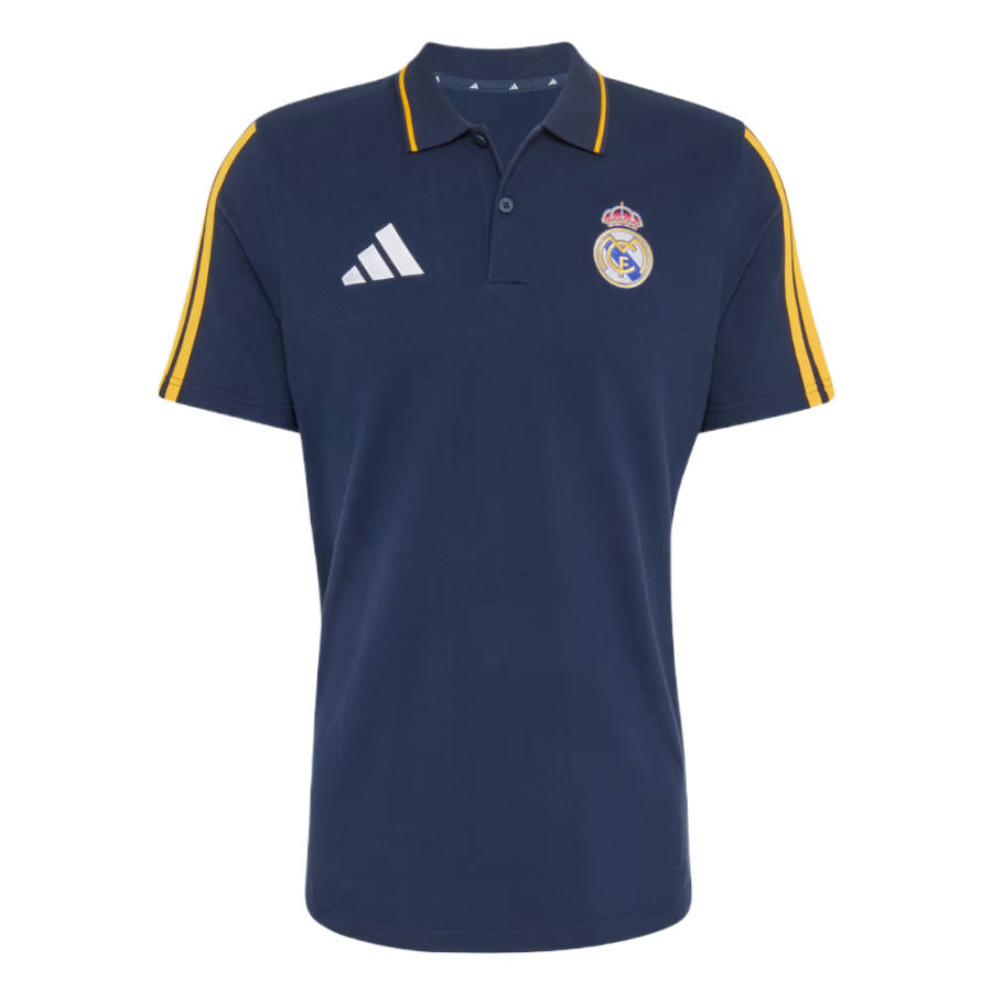 Adidas Adidas Real Madrid Soccer Jerseys Men's Night Sea Army Blue Lapel Moderate