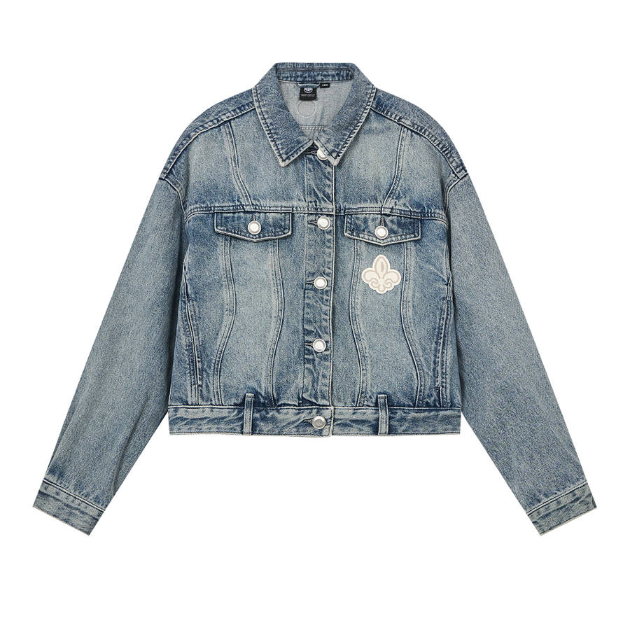 Palladium Cropped Coats Women's Vintage Indigo Lapel Moderate Straight Fit