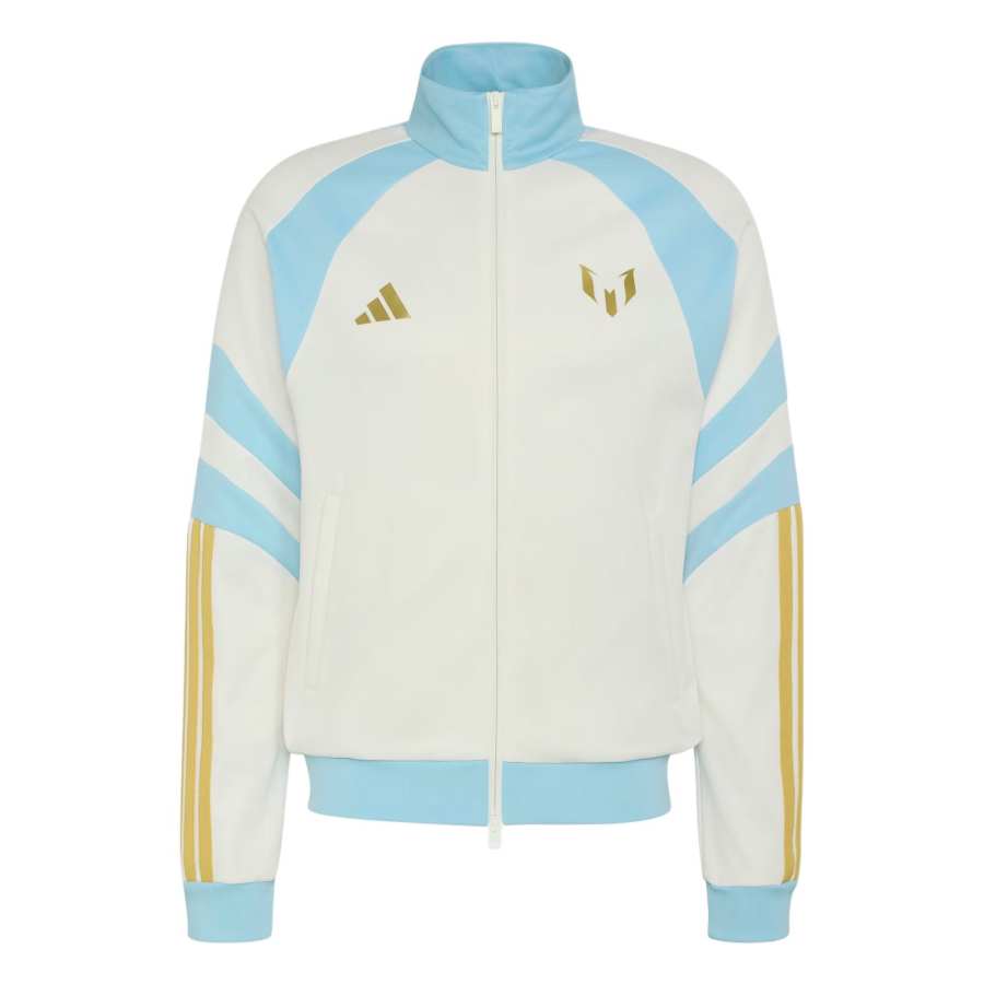 Adidas Adidas X MESSI Jackets Men's Ecru/Ice Blue Stand Collar Moderate Other