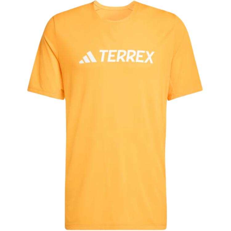 Adidas TERREX T Shirts Men's Pure Citrus Orange Crew Neck Moderate Straight Fit