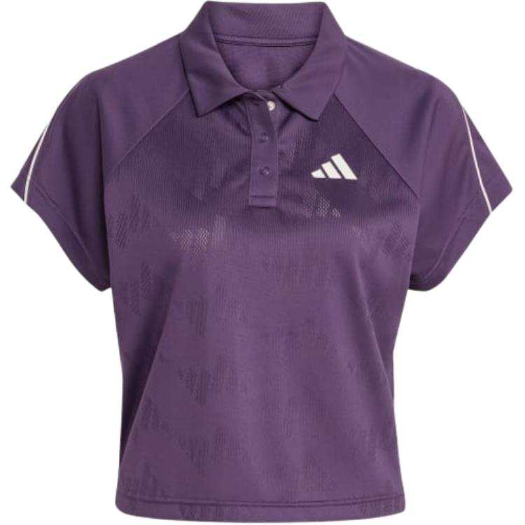 Adidas Adidas Polo Shirts Women's Aurora Purple Plum/Ecru Polo Collar Moderate Straight Fit