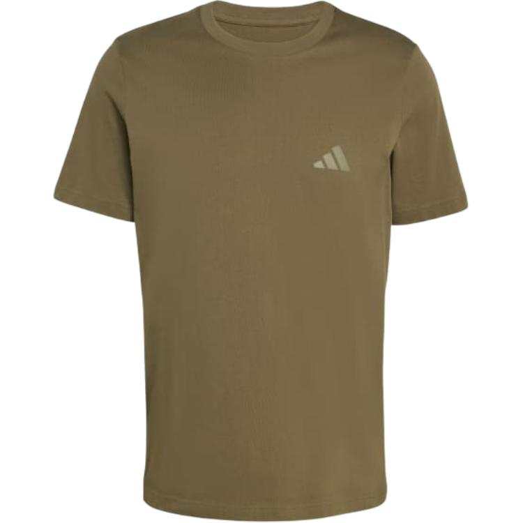 Adidas TERREX T Shirts Men's Olive Crew Neck Moderate Straight Fit