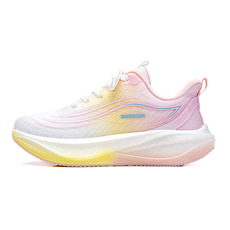WARRIOR Running Shoes Women's Low Top White Pink Yellow