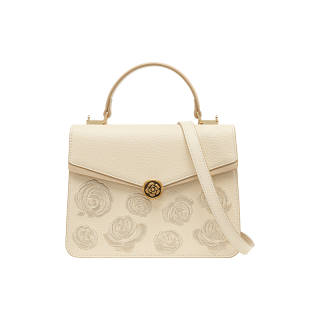 VANESSA HOGAN Cow Leather Portable Crossbody Bag, Shoulder Bag Women's Ecru