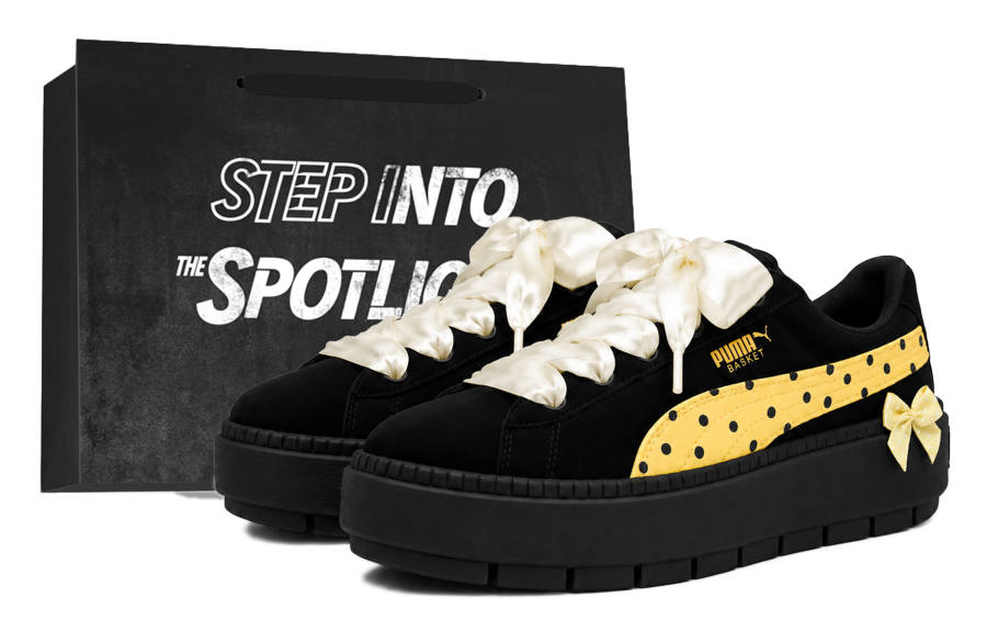 PUMA Platform Trace Skateboard Shoes Women's Low Top Yellow