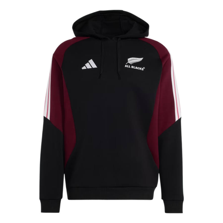 Adidas Adidas Sweatshirts Men's All Black/Burgundy Hooded Non Detachable Moderate