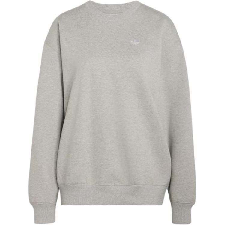 Adidas Adidas Sweatshirts Women's Heather Gray Mixed Color Crew Neck Moderate Straight Fit