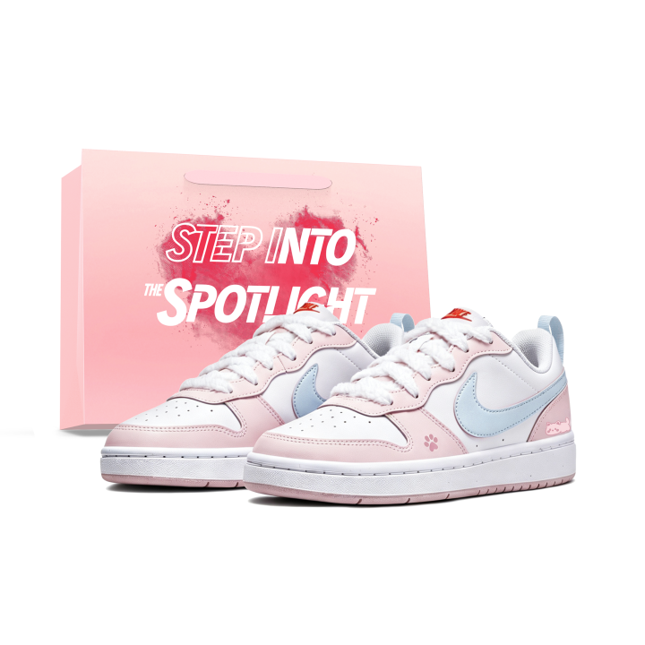 Nike Nike Court Borough Skateboard Shoes Unisex Low Top White/Pink/Blue