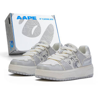 Aape Block Skateboard Shoes Unisex Low Top White Gray/Dark Gray/Blue/Pink