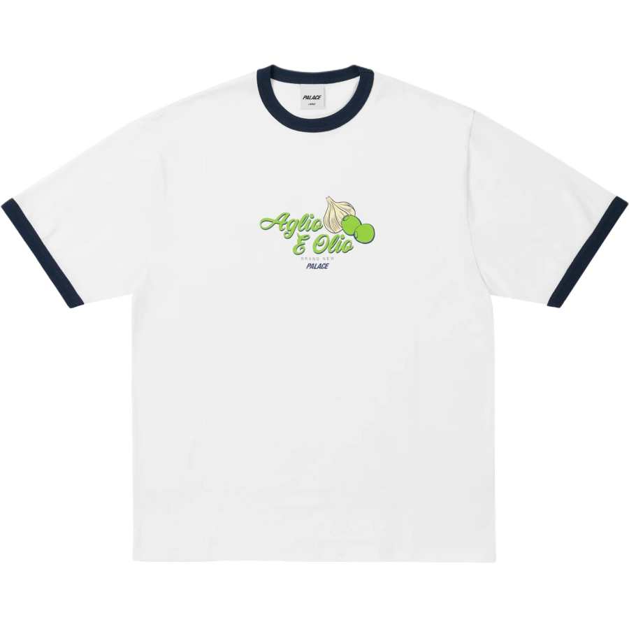 PALACE 2026 SS26 AGLIO E OLIO AGLIO E OLIO RINGER T SHIRT WHITE T Shirt Unisex