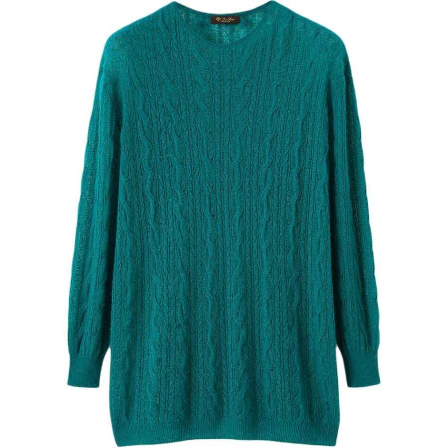 Loro Piana Cashmere Sweaters Women's Green Crew Neck Moderate Other