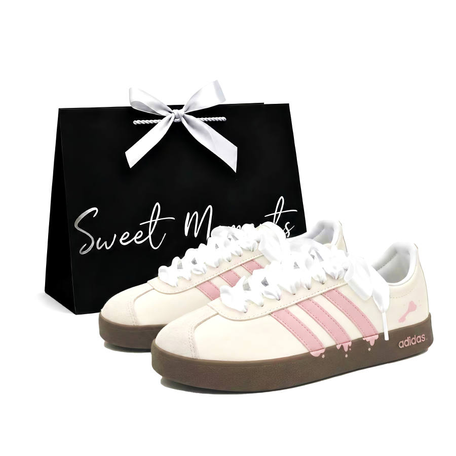 Adidas Adidas VL COURT 2.0 Skateboard Shoes Unisex Low Top Pink