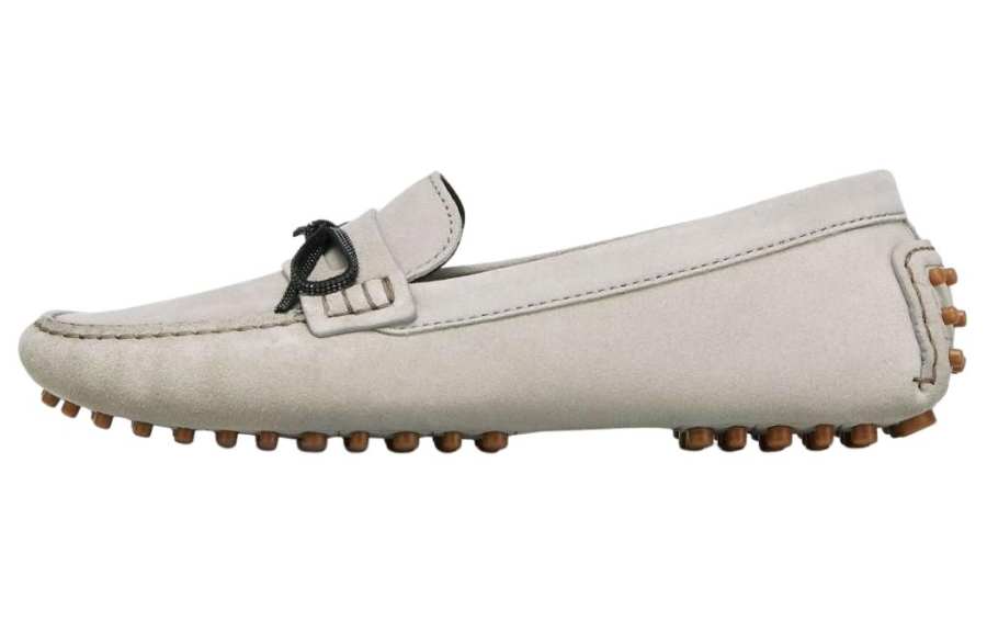 Brunello Cucinelli Monili Gommino Loafers Women's Light Gray