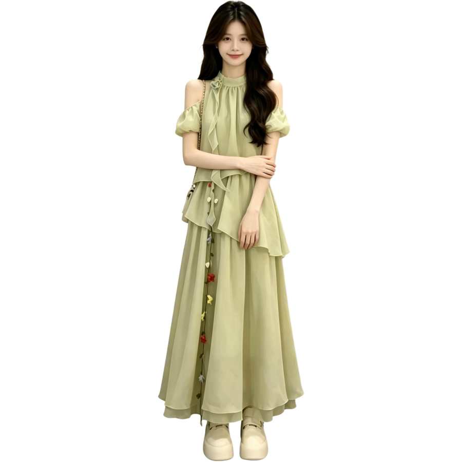 JBBCN Slip Dresses Women's Green Not Included Accessories Moderate Midi Skirt