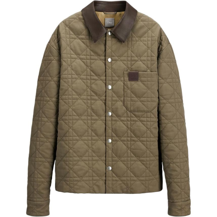 DIOR DIOR Jackets Men's Dark Beige Lapel Moderate Straight Fit
