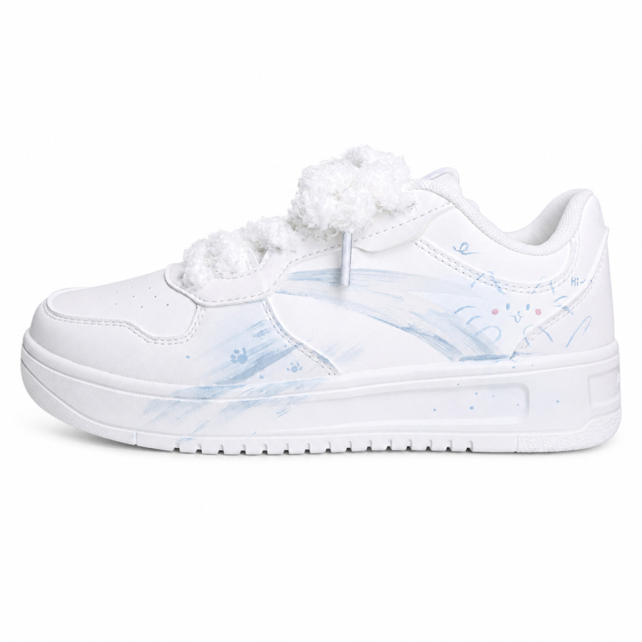 ANTA Easy Skateboard Shoes Unisex Low Top White Blue