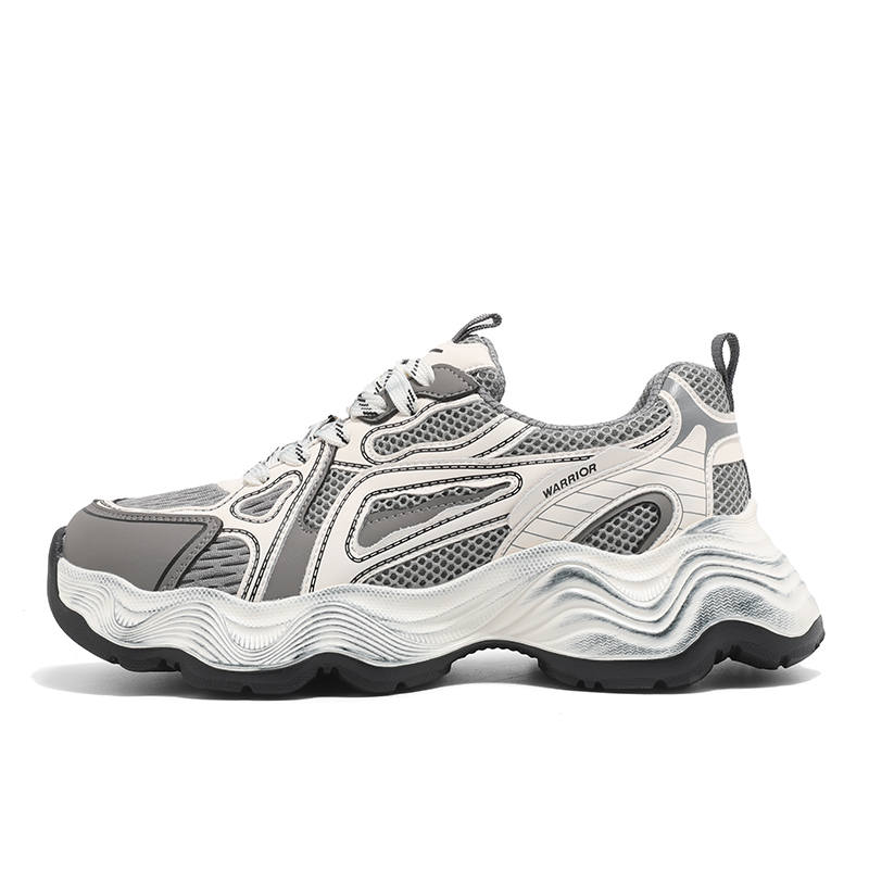 WARRIOR Chunky Sneakers Women's Low Top Gray Beige