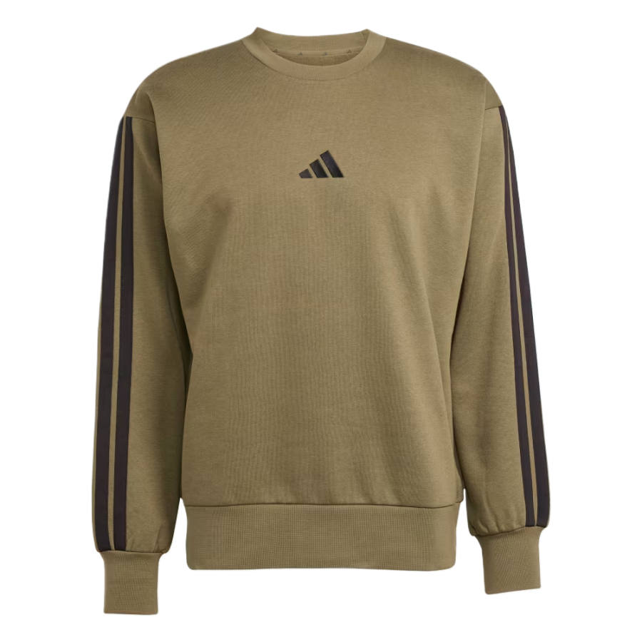 Adidas Adidas Sweatshirts Men's Olive Green/Black Crew Neck Moderate Straight Fit