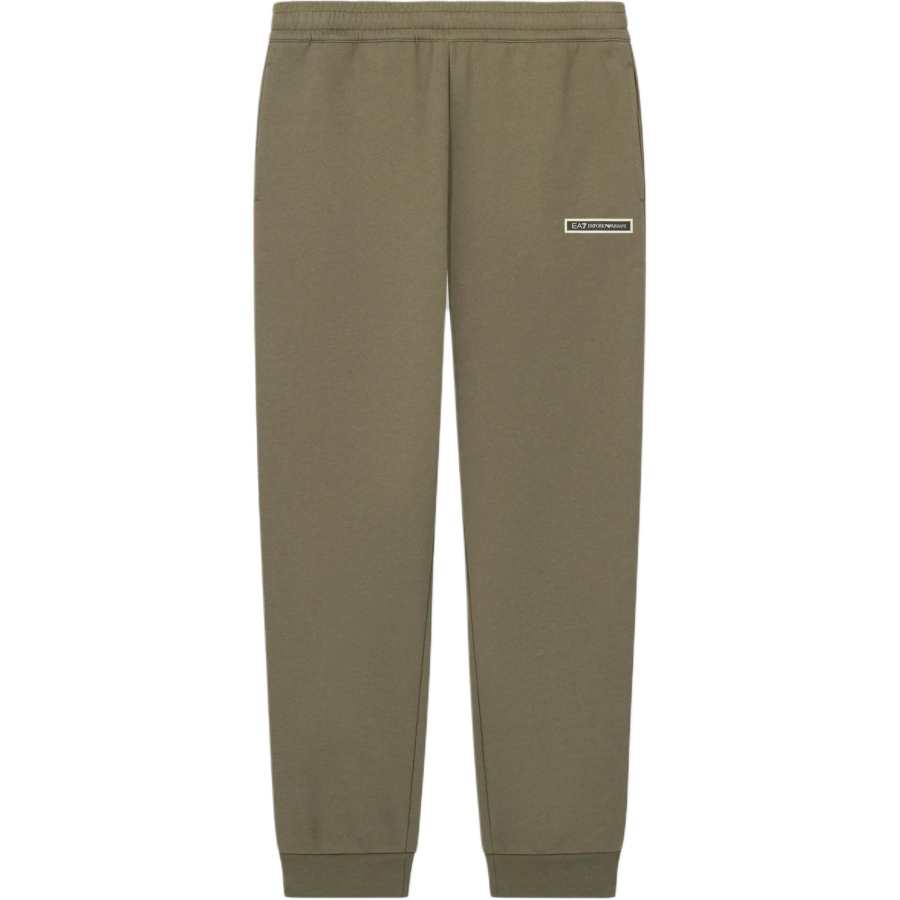 EMPORIO ARMANI Knitted Sweatpants Men's Olive Green Moderate Tapered Pants