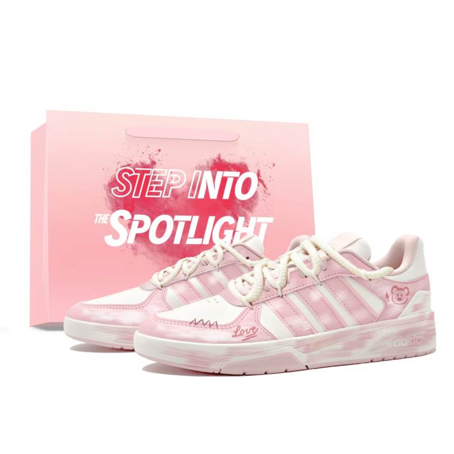 Adidas Adidas COURTBEAT Skateboard Shoes Unisex Low Top White/Pink