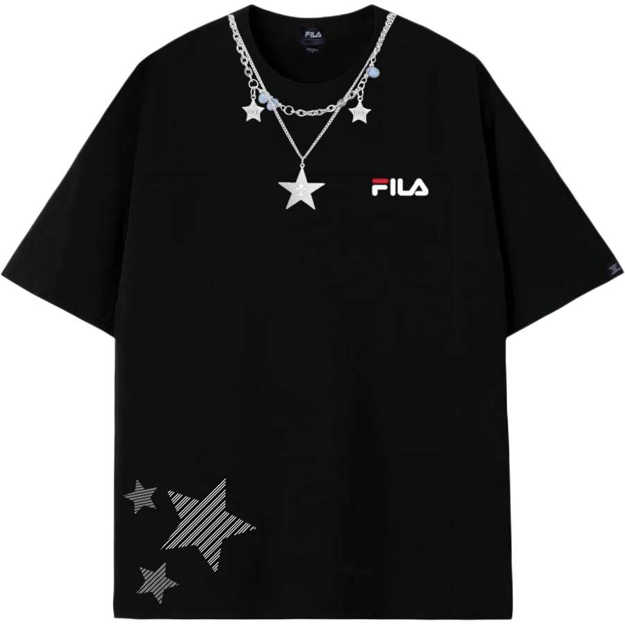 FILA T Shirts Unisex Black Crew Neck