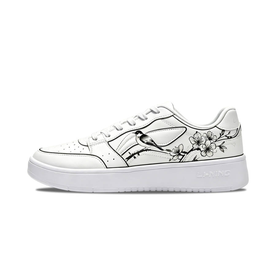 Li-Ning Li Ning Sycee Skateboard Shoes Men's Low Top White Black Colorway