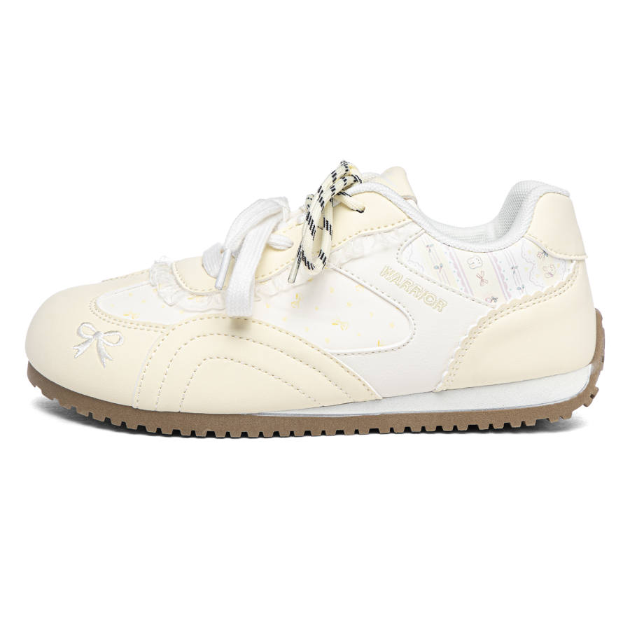 WARRIOR Skateboard Shoes Women's Low Top Beige Yellow