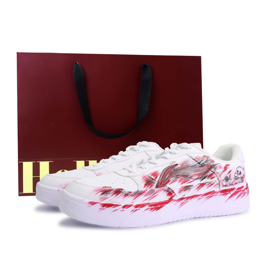 Li-Ning Li Ning Floating Boat Skateboard Shoes Men's Low Top Black Red