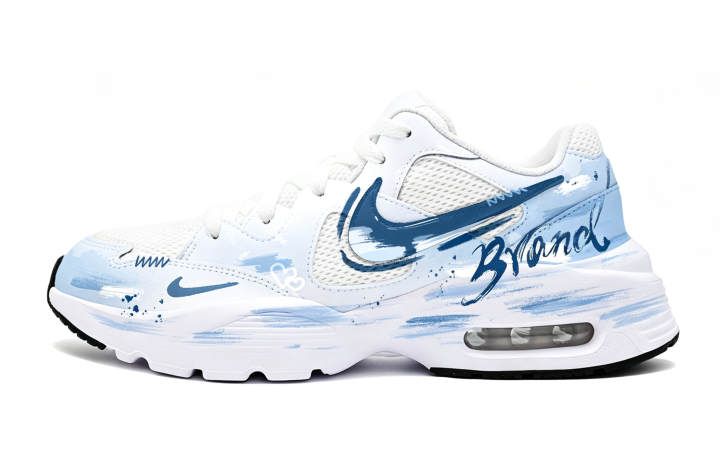 Nike Nike Air Max Fusion Running Shoes Unisex Low Top Light White Blue