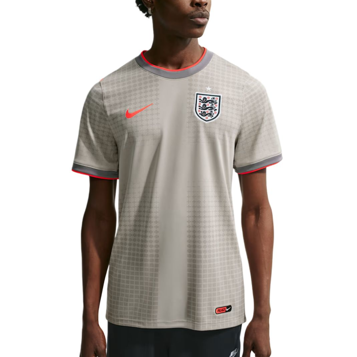 Nike Nike X PALACE England National Team Soccer Jerseys Men's Asphalt Gray/Bright Dark Red/Bright Dark Red Crew Neck Moderate