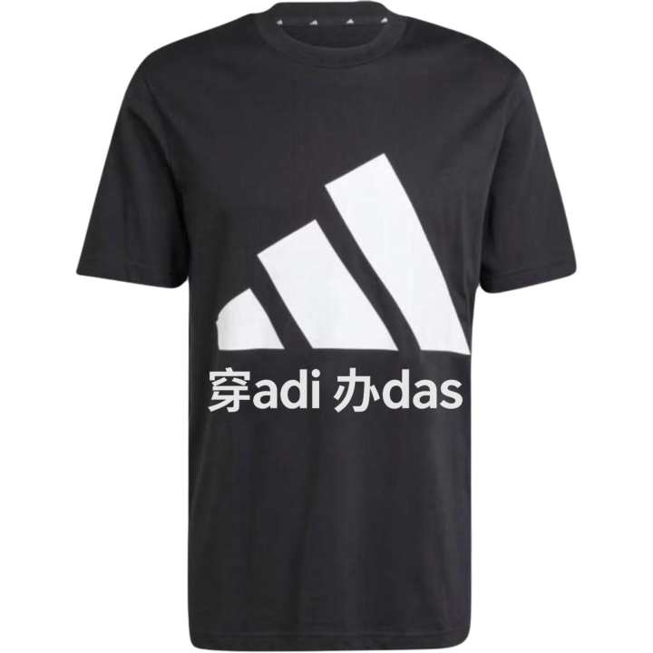 Adidas Adidas ESSENTIALS T Shirts Unisex Black Crew Neck Thin Straight Fit