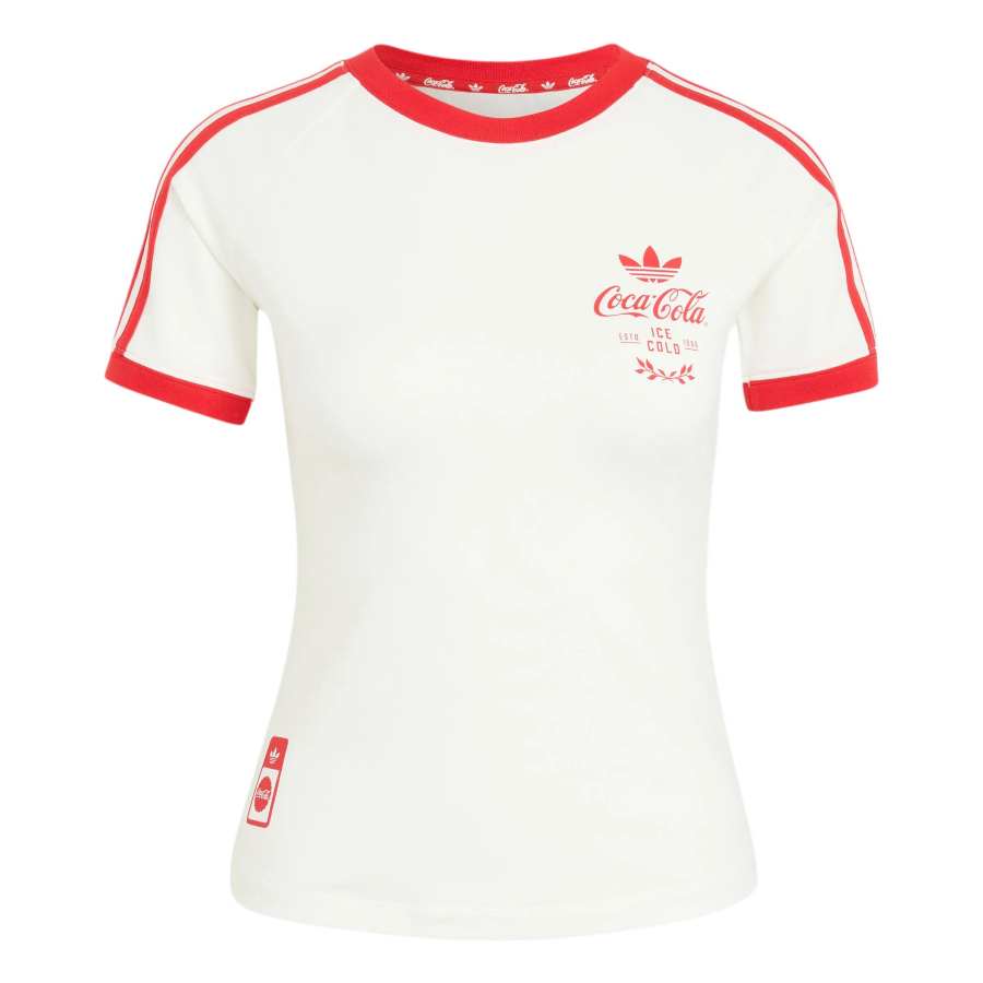 Adidas Originals X Coca Cola T Shirts Women's Bright White Crew Neck Moderate