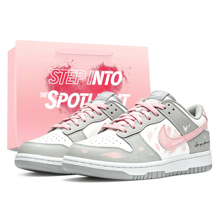 Nike Nike Dunk Basketball Shoes Unisex Low Top White/Pink/Gray/Black