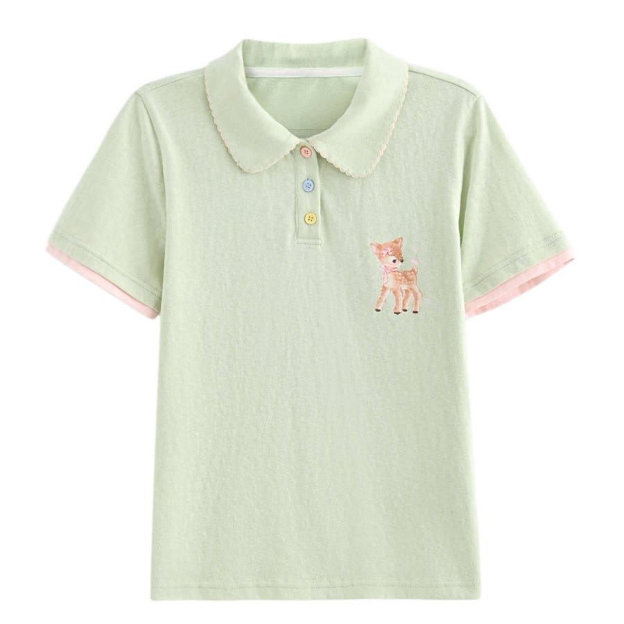 SNBL Polo Shirts Women's Green Polo Collar Moderate