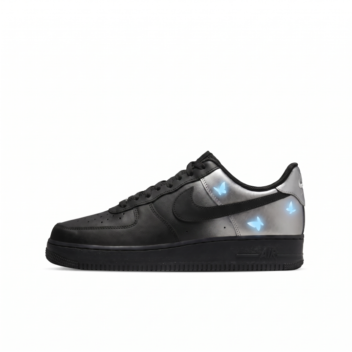 Nike Nike Air Force 1 Skateboard Shoes Unisex Low Top Black/Silver/Blue