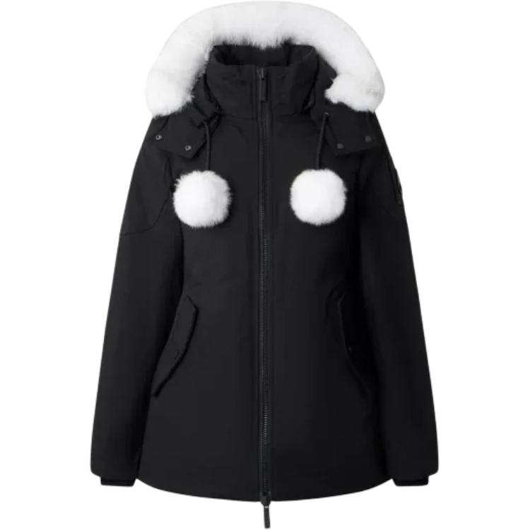 Moose Knuckles Down Jackets Women's Black Hooded Detachable
