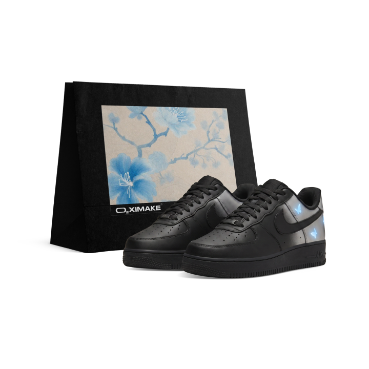 Nike Nike Air Force 1 Skateboard Shoes Unisex Low Top Black/Silver/Blue