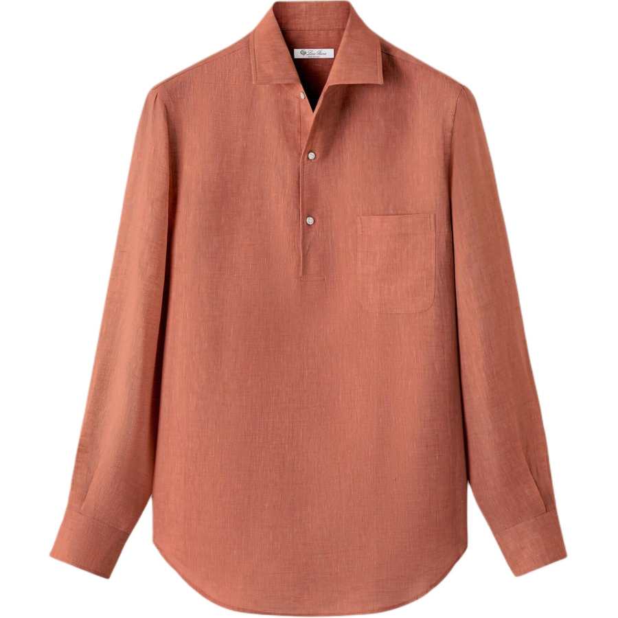 Loro Piana Shirts Men's Salty Caramel Lapel Moderate